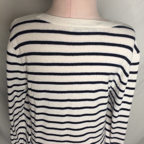 LOFT striped apple embroidered sweater Wool blend - Picture 8 of 12